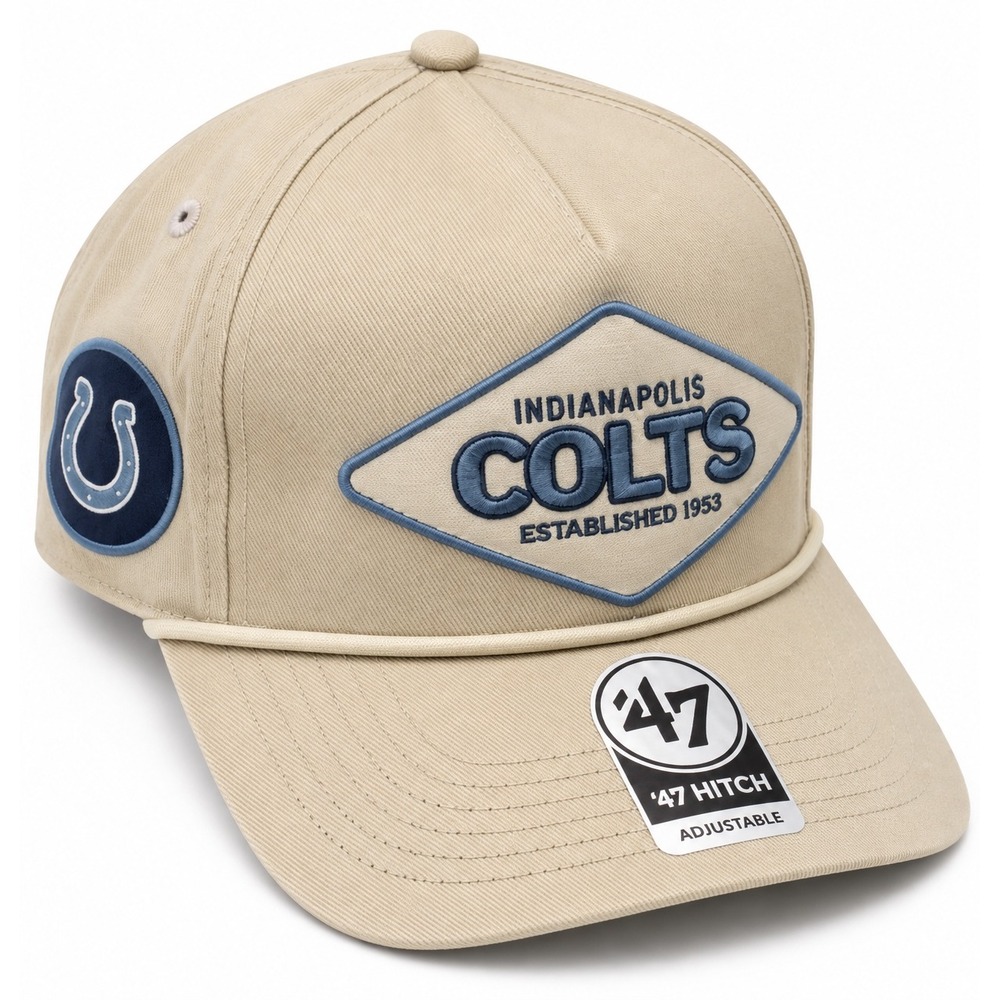 47 Brand Indianapolis Colts Cairn Hitch Adjustable Hat Mojave Tan NFL Rope Cap